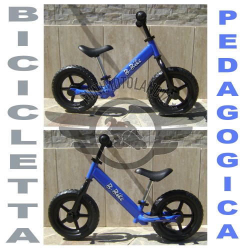Bicicletta Blu Senza Pedali Pedagogica Equilibrio Bambini