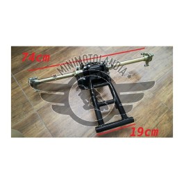 Asse Assale Quad 125cc 8" Completo Carro Mozzi 4 Fori Corona Disco Freno