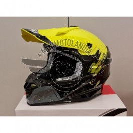 Casco One Helmets Racing Protezione Moto Cross Enduro Offroad Giallo Fluo Nero