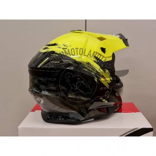 Casco One Helmets Racing Protezione Moto Cross Enduro Offroad Giallo Fluo Nero