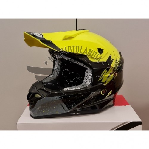 Casco One Helmets Racing Protezione Moto Cross Enduro Offroad Giallo Fluo Nero