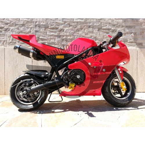 Minimoto GP2 Raffreddata Aria Motore 49cc Minigp Rosso