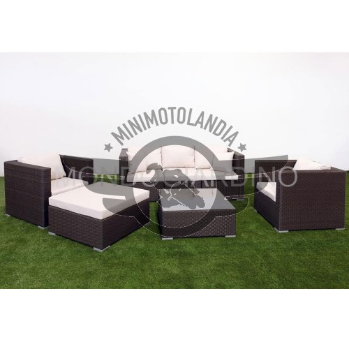 Divano Poltrone Rattan Salotto Set Scomponibile Arredo Giardino