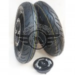 Coppia Cerchi 12" + Gomme Slick Intagliate Motard Pit Bike