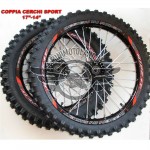 Coppia Cerchi 17"-14" SDG + Gomme Pit Bike Perno 15mm