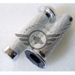 Manopole Cromate Argento Coppia Per Minimoto