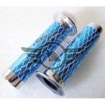 Manopole Cromate Blu Coppia Per Minimoto
